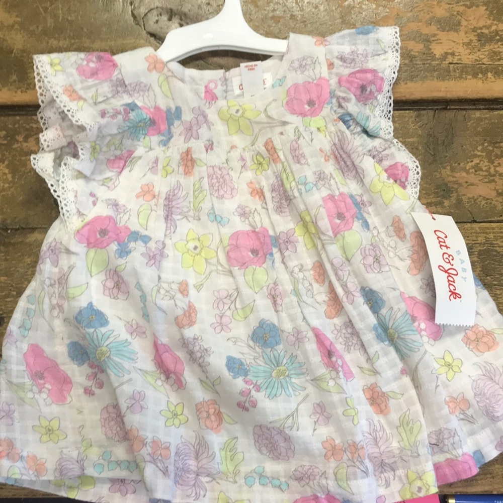 NWT Cat & Jack Baby 2 Piece Floral Dress